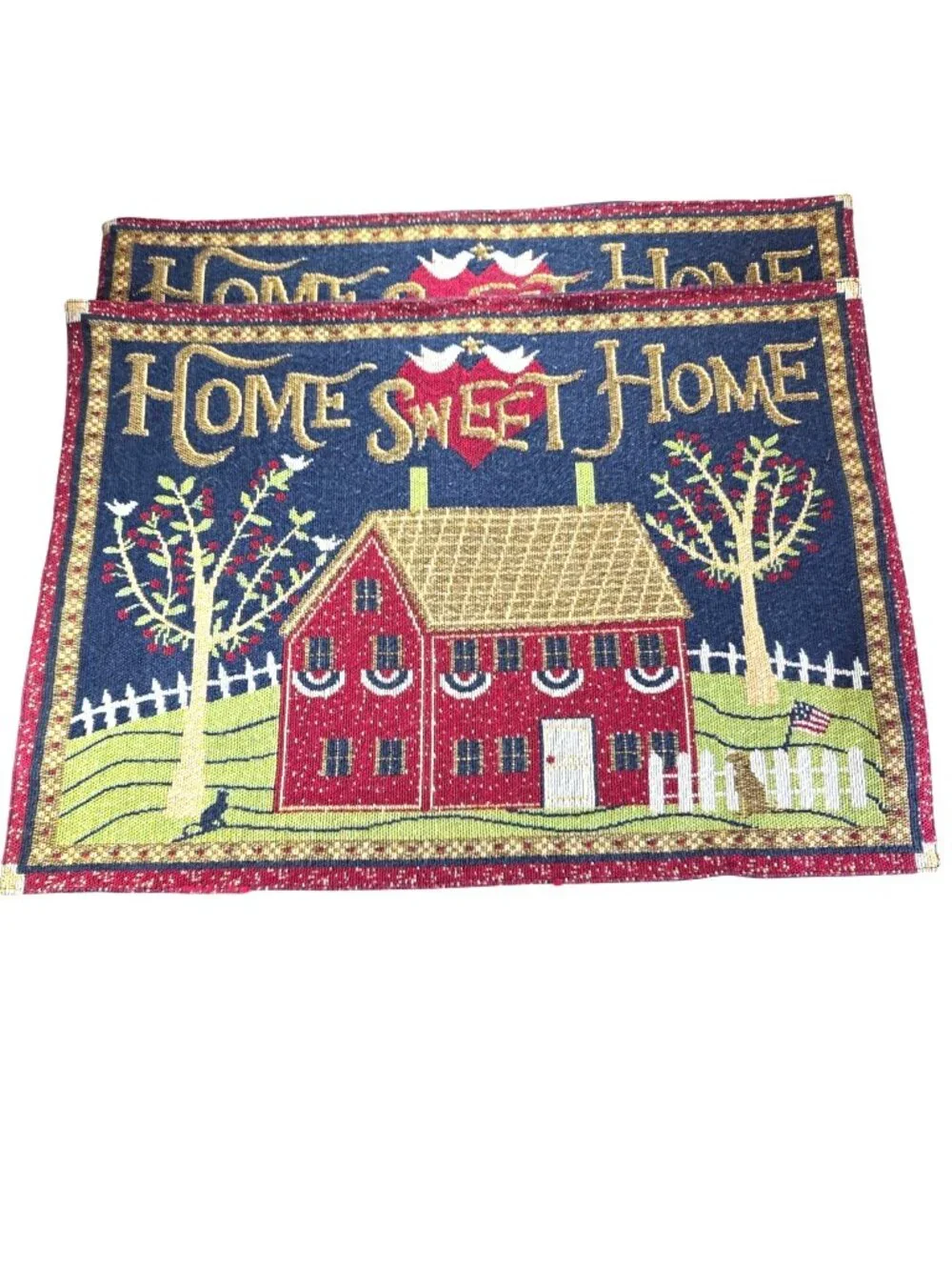 Tapestry Placemats Set Of 2 Home Sweet Home Americana Farmhouse Cottage Kohls